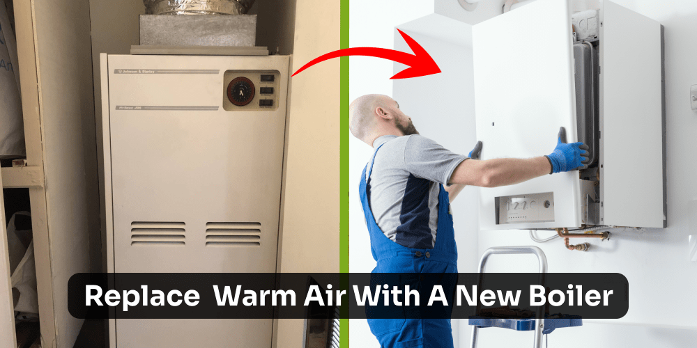 warm air heating replacement with boiler ECO4 UK